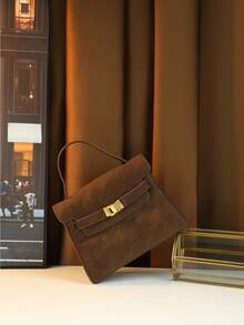 New Arrival College Style Women's Handbag, High-End Niche Design Matte Small Tote Bag - Coffee - View 8