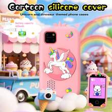 儿童学习玩具手机，触摸屏显示，高清双摄像头，硅胶保护套，寓教于乐的旅行玩具，多种游戏选择，多功能特性包括闹钟、日历和计时器，是3-12岁儿童理想的节日和生日礼物。 - 彩色 - 查看 7