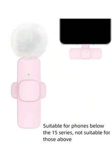 Wireless Lavalier Microphone With Type-C Interface, Plug And Play, 2.4G Ultra-Low Latency, Built-In Noise Cancellation Chip, Suitable For Video Recording, Interviews, Podcasts, Vlogs, 50mAh Rechargeable Battery - Pink - View 14