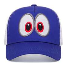 1顶男士可爱大眼睛嘻哈卡通棒球帽，男女通用户外遮阳帽，美式卡车帽 - 彩色 - 查看 2
