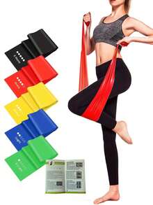 6pcs/Set Yoga Resistance Bands, Elastic Fitness Bands For Strength Training, Booty Bands For Men & Women - Multicolor - View 12