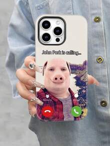 Selected "John Pork Is Calling" Printed All Inclusive Mixed Color Phone Case Suitable For IPhone17PRO MAX/17 AIR/15ProMax/16PROMAX/GalaxyS22/S23/S24/S23 Plus/S24 Ultra/S25/A15/A33/A23  A Must-Have For Daily Commuting - Anti Fading, Immaculate, Holy Mother's Day, Independence Day Gift, Valentine's Day, Birthday Gift For Family And Friends. - White - View 5