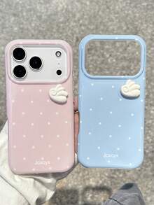 Cute Angel Wings Polka Dot Soft Phone Case Compatible With IPhone 17 Pro Max, 17 Pro, 17, 16 Pro Max, 16 Pro, 16, 15 Pro Max, 15 Pro, 15, 14 Pro Max, 14, 13, 12 Pro Max, 11, White Minimalist Y2K Girl Phone Cover - Pink Polka Dot Wings - View 6