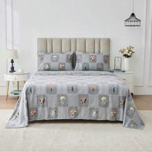 Soft Touch Printed Sheet Set Fitted & Flat Bed Sheet With Pillowcases All Season - Sanareto Multi - View 2