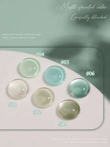 MISS SHAKA 10毫升 冬春美甲 情人节 绿色玻璃珠 猫眼凝胶指甲油 2026 冰透明白色 薄荷曼波风格指甲油 美甲沙龙家用DIY美甲用品 - 彩色 - 查看 3