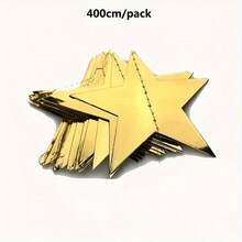 2 Conjuntos de Guirlanda de Lantejoulas Douradas de 157.48 Polegadas - Ideal para Decorações de Festa, Presentes de Aniversário, Casamentos, Lembrancinhas de Festa de Ramadã, Itens de Ramadã, Decorações de Eid, Ramadã Kareem, Mubarak - Dourado - Visão 3