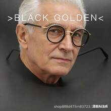 新款复古金属圆框时尚艺术老年眼镜，圆形镜框，附赠眼镜盒 - 彩色 - 查看 2