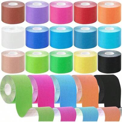 Sports Kinesiology Tape Elastic And Breathable Muscle Tape Facial Muscle Lifting Tape Suitable For Fitness Running Swimming And Football(2.5cm*5m)