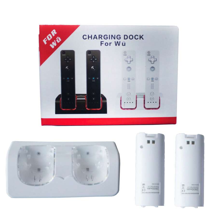 2 Pilas Recargables Compatible Con W Ü Y Base De Carga - Blanco - Ver 1