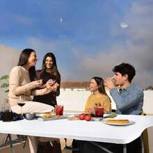 Mesa plegable de plástico, blanca - Negro - Ver 7