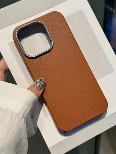 极简仿皮纹理手机壳 - 深色系列，细腻皮革纹理，触感顺滑，兼容苹果和红米手机，国际版，非国内版