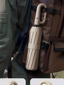 Portable Travel Umbrella, Compact & Durable, Windproof, Reverse Folding Design, With Safety Reflective Trim, Suitable For Car And Outdoor Travel - Multicolor - View 3