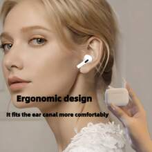True Wireless Earbuds - Compatible With Apple And Android, Built-In Microphone, Sweat-Resistant Design, Up To 24 Hours Battery Life - White, Earphones > Wireless, Airbus's, Compatible With Airpods Charging Case, Suitable For Airpods - A18 - View 3