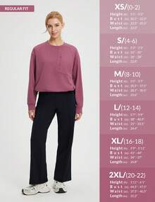 baleaf Women's Fleece Lined Cropped Sweatshirt Thermal Loose Fit Pullover Long Sleeve Running Athletic Top With Pocket - Hoa hồng khô 18-1718TCX - Xem 7