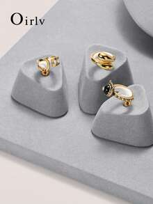 Oirlv 1 PC High-End Jewelry Display Fixtures Ring, Earring, And Necklace Display Cabinets Jewelry Display Stands - Grey - View 3