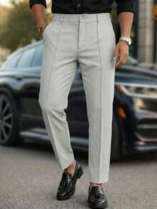 男士休闲裤，浅灰色，日常穿着 - 淺灰色 - 查看 3