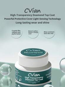 CVian 高透明钻石亮油美甲贴 - 自流平 UV LED 凝胶，快速固化硬化，填补缝隙，密封不平整区域，持久耐用，易于涂抹，适合美甲沙龙和 DIY 美甲 - 彩色 - 查看 5