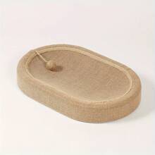 Oval Woven Cat Scratching Board | With Hanging Cat Teaser Ball | 2-In-1 Pet Mat For Scratching & Resting - one-size - View 7