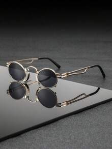 一副男士金属椭圆形眼镜，独特、百搭、时尚休闲，适合日常通勤和驾驶。 - 彩色 - 查看 14