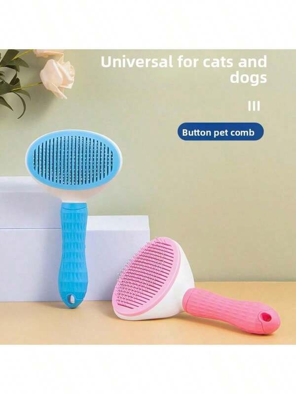 1 pieza Peine para aseo de mascotas de acero inoxidable, cepillo de dientes densos para eliminar pulgas para perros y gatos, herramienta para desenredar y eliminar el pelo muerto para pelo largo, suministros esenciales de limpieza para mascotas, regalo perfecto para amantes de las mascotas