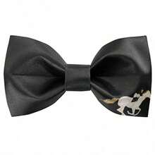Pajarita de Seda 100% Satín Preatada para Hombre Sólida para Equitación y Eventos Formales - negro123 - Ver 6