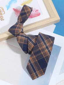 1 pieza Corbata retro a rayas y cuadros versátil y casual para hombres, adecuada para salidas diarias, banquetes y fiestas - Multicolor - Ver 6