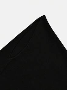 Women's Plain Loose Elegant Fashion Sweater Shawl, All-Season Moderate Fabric Knit Wrap, Stylish Versatile Accessory For Ladies - Black - View 9
