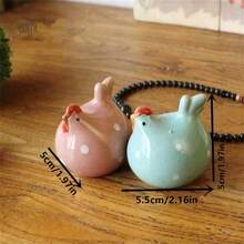 4pcs Mini Ceramic Hen & Chicks Animal Home Decor Gifts, Birthday & Graduation - Multicolor - View 2