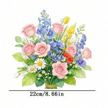 1pc/2pcs/3pcs Vibrant Floral Patch Durable Heat Transfer Stickers, For DIY T-Shirts, Sweatshirts, Jeans, Hoodies, Backpacks, Jackets, Handbags, Pillows - 3PCS-s - View 4