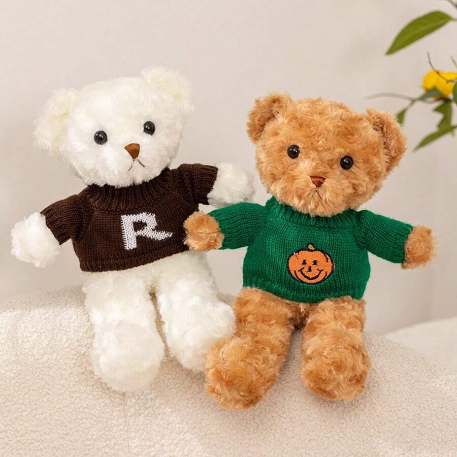 可爱泰迪熊毛绒娃娃，治愈天使泰迪熊娃娃，情人节礼物，柔软毛绒娃娃，拥抱熊，卡通泰迪熊毛绒娃娃抱枕，少女拍照道具，儿童礼物，女友生日和情人节礼物 - 彩色 - 查看 1