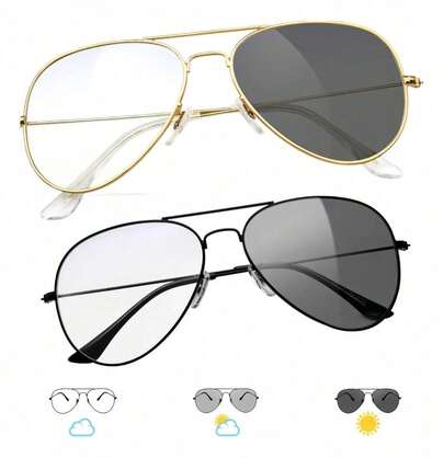 2 Lentes Fotocromáticos Par Computadora Anti Luz Azul Pf6169