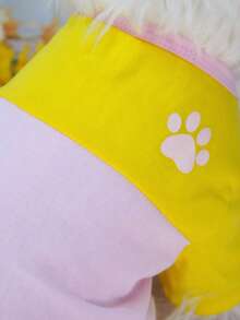 2-Tone Pet Dog Paw Print T-Shirt, Casual Outdoor Wear For Small Cats & Dogs - Pink - View 9