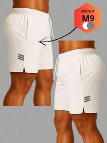 Men's Bermuda Shorts For Gym, Running, Beach, Pool, Sports Shorts, Summer, Loose Fit, Drawstring, Pocket, For Going Out, Night Out, Weekend, Casual, Holiday, Sports, Cycling, Daily Wear, Birthday, Formal And Evening, Halloween, Christmas, Valentine's Day, Pride Month, Father's Day, Carnival, Spring Picnic, New Year's, Spring Festival - 白色和灰色 - 查看 13