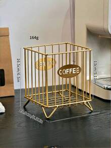 1 pezzo Portacapsule per caffè in filo nero/bianco/dorato, portaoggetti in metallo di grande capacità, cestino portaoggetti per accessori da cucina, bancone dell'ufficio, bar del caffè, organizzatore per panna e sciroppo - Multicolore - Visualizzare 8