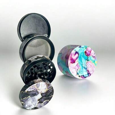 1个四层锌合金香料研磨器，50毫米 - 厨房用品和礼品之选，香料研磨器