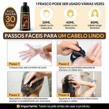IIIMEIDU MEIDU Hair Dye, 500ml, Unisex Shampoo And Dye, 3 In 1 Long-Lasting, Effectively Covers Gray Hair, Contains Ginseng, Ginger, Black Sesame And Other Extracts For Hair Care, Suitable For All Hair Types. - 深棕色 - 查看 10