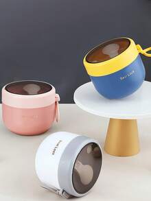 Oatmeal Cup With Lid And Plastic Spoon Portable Plastic Yogurt Cup, Also Suitable For Oatmeal, Milk, Fruit Salad, Lunch Items And Soup - Multicolor - View 3