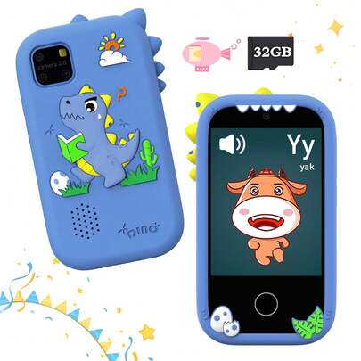 Kids Learning Smartphone Toy, 2.8" Touch Display, Dual Cameras For Photos & Videos, Fun Educational Games, Great Gift For Boys & Girls Age 3-12 On Birthday & Holidays