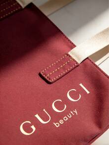 Gucci 1PC Double-Sided Design Women's Canvas Cosmetic Bag, Rose Pink Or White, Large Capacity Dual-Purpose Makeup Pouch For Daily Use, Fashion Elegant , Cosmetic Bag - Multicolor - View 2