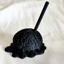 1个3D打印大脑造型首饰收纳架，独特首饰戒指架，暗黑风格戒指展示架，别致设计首饰架，节日礼物，派对礼品，送给她的礼物 - 黑色 - 查看 7