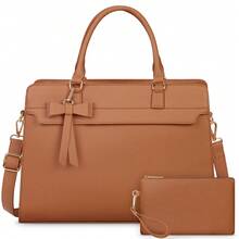 NEWHEY Bolso de mano tipo maletín para laptop, bolso de compras de mano, bolso para laptop de 15.6 pulgadas, bolso de trabajo impermeable de cuero PU, bolso de hombro con cartera, set de 2 bolsos de mano para negocio, trabajo, escuela, funda para laptop, funda para laptop para mujeres, funda portátil con asa para viajes de negocios - Multicolor - Ver 16