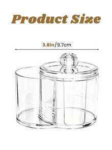 3M Cotton Swab Dispenser Jar, Pharmacy Style Bathroom Organizer - Transparent Plastic Jar For Cotton Swabs, Cotton Balls, Makeup Pads - Multicolor - View 14