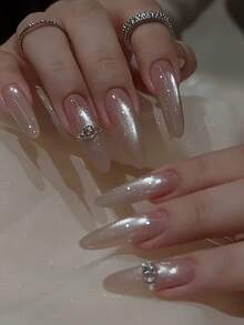 10毫升柏林雪落丝绸玻璃珠猫眼凝胶指甲油 2026 细金粉高光闪光美白半透明美甲美甲沙龙纯粹欲望情人节美甲 - 彩色 - 查看 7