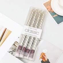 1 盒 4 支螺旋蜡烛 10 英寸底部直径 2 厘米燃烧 8 小时螺旋金属锥形蜡烛螺旋蜡烛不滴漏、锥形蜡烛、长蜡烛、无香晚餐蜡烛派对婚礼装饰万圣节、幽灵、秋季、节日、节日圣诞节、冬季、节日、节日、房间装饰、礼物 - 金色 - 查看 15