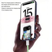 3.3/6.6/10英尺 USB-C 转 Type-C 快速充电线，尼龙编织线，兼容 17/16/15，适用于室内/室外/旅行和车载环境，支持快速充电，兼容 17/16/15/Pro/Pro Max/iPad 和其他安卓手机 - 綠色 - 查看 7