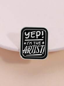 1枚“没错，我就是艺术家”珐琅徽章，趣味语录合金胸针，翻领/背包徽章，时尚珠宝配饰，送朋友的礼物 - 彩色 - 查看 4