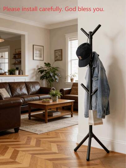 Light Luxury Coat Rack Simple Floor-Standing Coat Rack Bedroom Coat Rack Single Pole Hat Rack