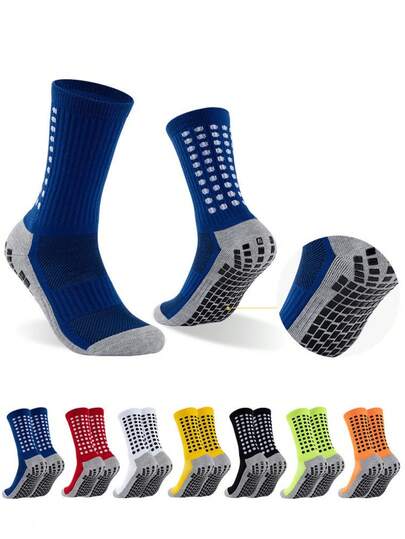 1 đôi tất bóng đá chống trượt, có đệm bằng vải bông mềm mại dành cho trẻ em và thanh thiếu niên, tất thể thao bền chắc, được làm từ vải dệt kim polyester, phù hợp cho trẻ em từ 11 tuổi trở lên.