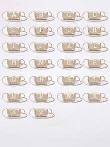 1个A-Z字母DIY休闲时尚简约单肩斜挎小包，时尚小方包简约西式小众手提包可爱休闲单肩斜挎包，适合女孩参加派对、日常使用，甜美可爱的小方斜挎包 - 彩色 - 查看 3