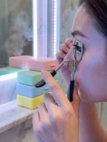 1pc Eyelash Curler With Comb, Suitable For All Eye Shapes, Curved Eyelash Curler, Natural & Long-Lasting, Women Makeup Gift - Black - View 8